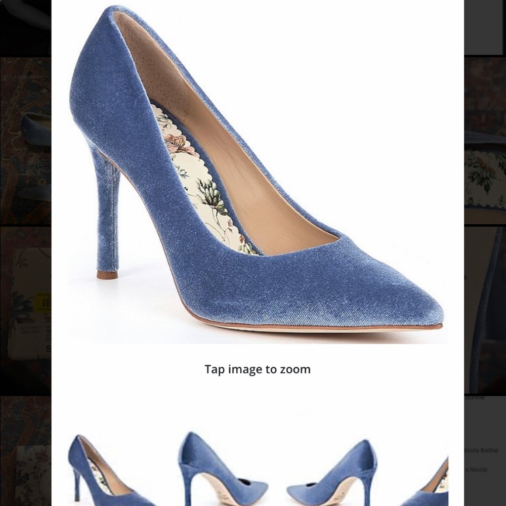 ANTONIO MELANI Blue Velvet Pointed-Toe Pumps